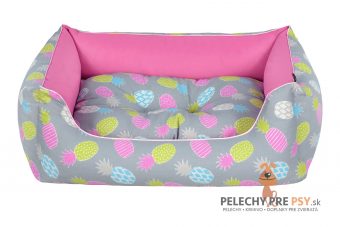 Pelech Cazo Fruit | sivý pre psa alebo mačku. Dostupný v troch veľkostiach, moderný dizajn, jednoduchá údržba, snímateľný poťah prateľný pri 30°C.