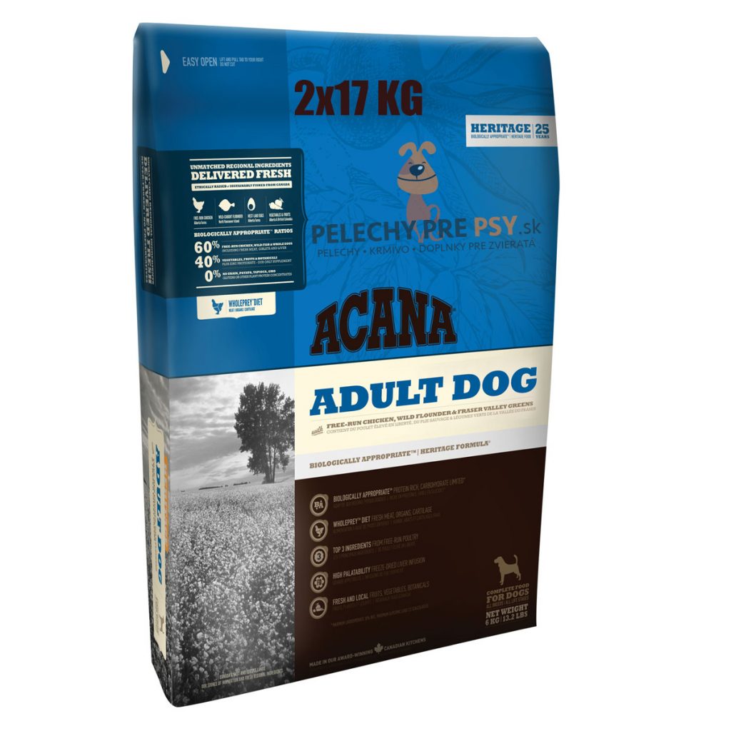 Acana Heritage Adult Dog 2 x 17 kg