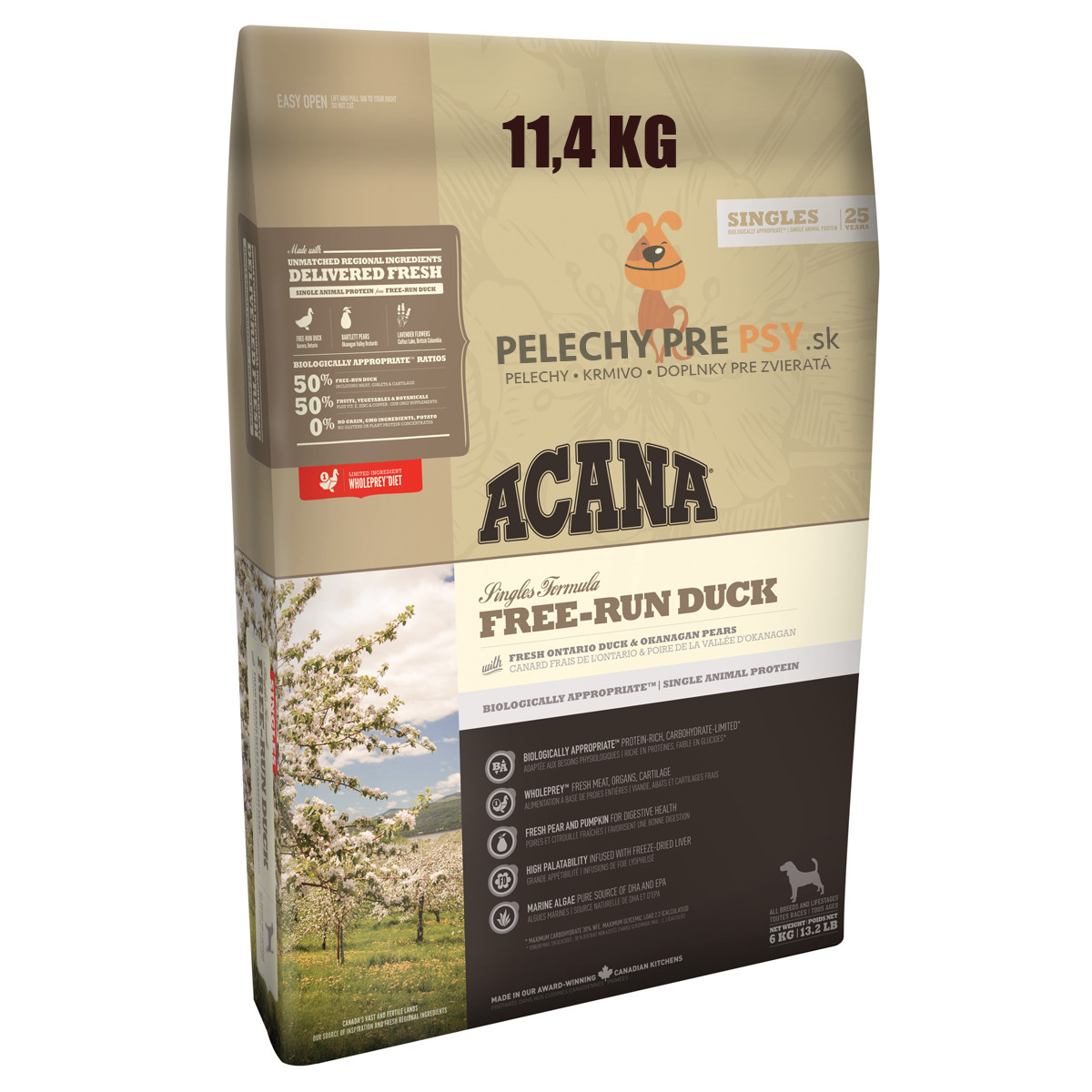 Obrázok Acana Dog Free-run Duck  Singles 11,4kg